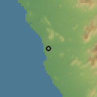 Shaded relief of the 60 km around Jequetepeque, drawn from the GMTED2010 grid