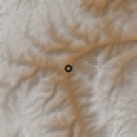 Shaded relief of the 60 km around Jose Crespo y Castillo, drawn from the GMTED2010 grid