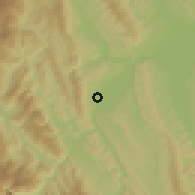 Shaded relief of the 60 km around Juanjuí, drawn from the GMTED2010 grid