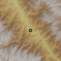 Shaded relief of the 60 km around Kimbiri, drawn from the GMTED2010 grid