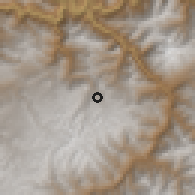 Shaded relief of the 59 km around Kishuara, drawn from the GMTED2010 grid