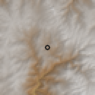 Shaded relief of the 60 km around Angasmarca, drawn from the GMTED2010 grid