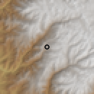 Shaded relief of the 60 km around Lachaqui, drawn from the GMTED2010 grid