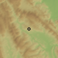 Shaded relief of the 60 km around Lamas, drawn from the GMTED2010 grid