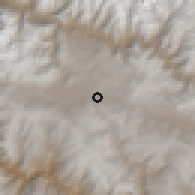 Shaded relief of the 60 km around Anta, drawn from the GMTED2010 grid