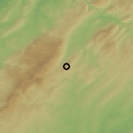 Shaded relief of the 60 km around La Matanza, drawn from the GMTED2010 grid