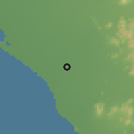 Shaded relief of the 60 km around Lambayeque, drawn from the GMTED2010 grid
