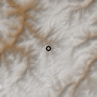 Shaded relief of the 59 km around Lambrama, drawn from the GMTED2010 grid