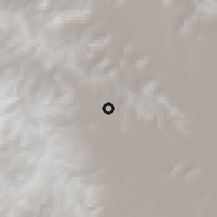 Shaded relief of the 59 km around Lampa, drawn from the GMTED2010 grid