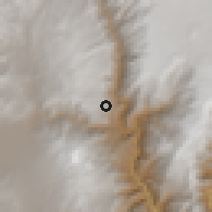 Shaded relief of the 59 km around Lampa, drawn from the GMTED2010 grid