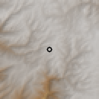 Shaded relief of the 59 km around Laramarca, drawn from the GMTED2010 grid