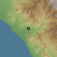Shaded relief of the 60 km around Laredo, drawn from the GMTED2010 grid