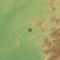 Shaded relief of the 60 km around Las Lomas, drawn from the GMTED2010 grid