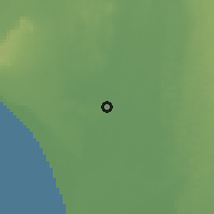 Shaded relief of the 60 km around La Unión, drawn from the GMTED2010 grid