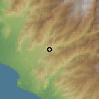 Shaded relief of the 60 km around La Union, drawn from the GMTED2010 grid