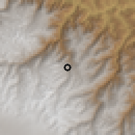 Shaded relief of the 59 km around Limbani, drawn from the GMTED2010 grid