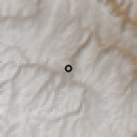Shaded relief of the 60 km around Lircay, drawn from the GMTED2010 grid