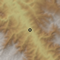 Shaded relief of the 60 km around Llochegua, drawn from the GMTED2010 grid