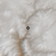 Shaded relief of the 59 km around Lloque, drawn from the GMTED2010 grid