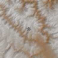 Shaded relief of the 60 km around Locroja, drawn from the GMTED2010 grid