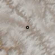 Shaded relief of the 60 km around Lucre, drawn from the GMTED2010 grid