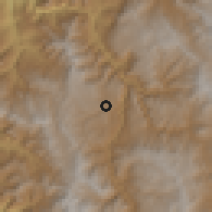 Shaded relief of the 60 km around Luya, drawn from the GMTED2010 grid