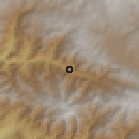 Shaded relief of the 60 km around Magdalena, drawn from the GMTED2010 grid