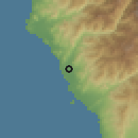 Shaded relief of the 60 km around Mala, drawn from the GMTED2010 grid