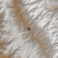 Shaded relief of the 60 km around Mancos, drawn from the GMTED2010 grid