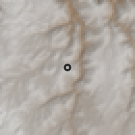 Shaded relief of the 59 km around Mara, drawn from the GMTED2010 grid