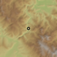Shaded relief of the 60 km around Aramango, drawn from the GMTED2010 grid