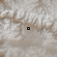 Shaded relief of the 60 km around Maras, drawn from the GMTED2010 grid