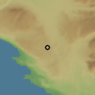 Shaded relief of the 59 km around Marcona, drawn from the GMTED2010 grid