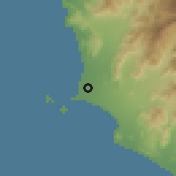 Shaded relief of the 60 km around Mariscal Caceres, drawn from the GMTED2010 grid