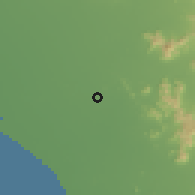 Shaded relief of the 60 km around Mochumí, drawn from the GMTED2010 grid