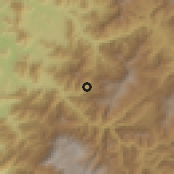 Shaded relief of the 60 km around Montero, drawn from the GMTED2010 grid