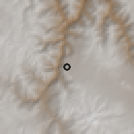 Shaded relief of the 59 km around Morcolla, drawn from the GMTED2010 grid