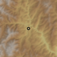 Shaded relief of the 60 km around Namballe, drawn from the GMTED2010 grid