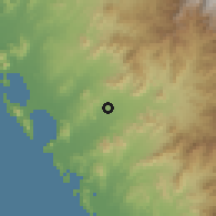 Shaded relief of the 60 km around Nepeña, drawn from the GMTED2010 grid