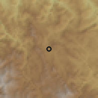 Shaded relief of the 60 km around Nieva, drawn from the GMTED2010 grid