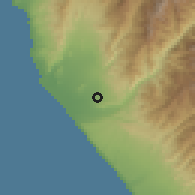 Shaded relief of the 60 km around Nuevo Imperial, drawn from the GMTED2010 grid