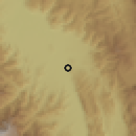 Shaded relief of the 60 km around Nuevo Progreso, drawn from the GMTED2010 grid