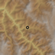 Shaded relief of the 60 km around Ocalli, drawn from the GMTED2010 grid