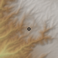 Shaded relief of the 59 km around Ocaña, drawn from the GMTED2010 grid