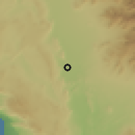 Shaded relief of the 59 km around Ocucaje, drawn from the GMTED2010 grid