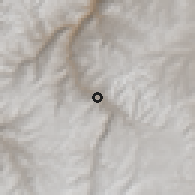 Shaded relief of the 59 km around Oropesa, drawn from the GMTED2010 grid