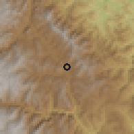 Shaded relief of the 60 km around Oxapampa, drawn from the GMTED2010 grid
