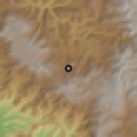 Shaded relief of the 60 km around Pacaipampa, drawn from the GMTED2010 grid