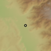 Shaded relief of the 59 km around Pachacútec, drawn from the GMTED2010 grid