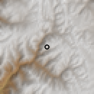 Shaded relief of the 60 km around Pachangara, drawn from the GMTED2010 grid